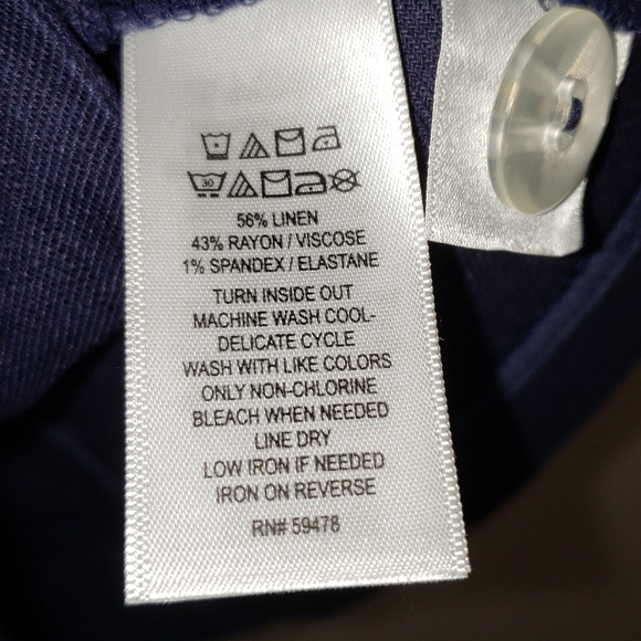 H by Halston Sleeveless Linen Dress Navy Blue size 8. NWT - Picture 9 of 12